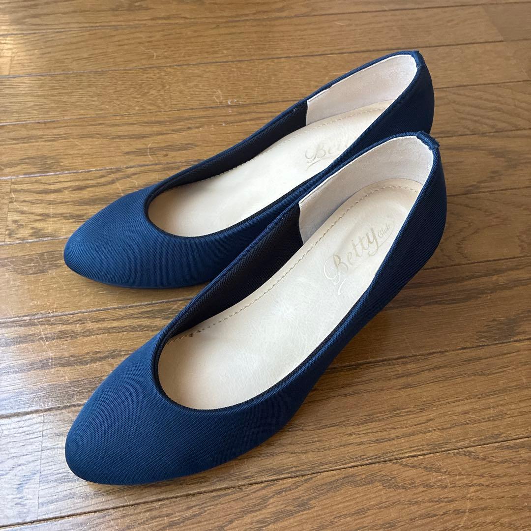 [高品質]Betty Club パンプス ネイビー 24.5cmヒール高6cm