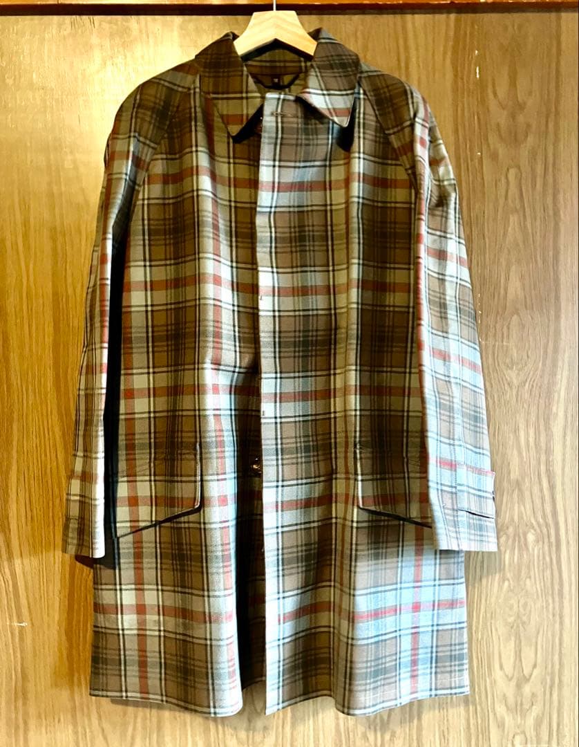 マッキントッシュ　ゴム引　コート　ステンカラーコート　タータン　ビンテージ by メルカリ