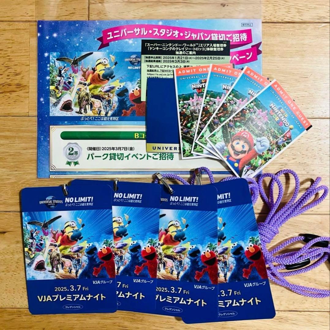 ユニバーサルスタジオジャパンVJAプレミアムナイト４名様分