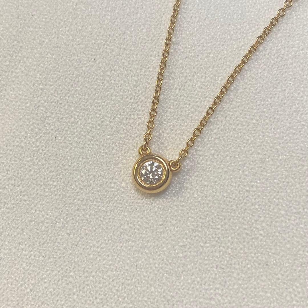 ティファニー ダイヤモンド バイザヤード ネックレス 0.12ct YG