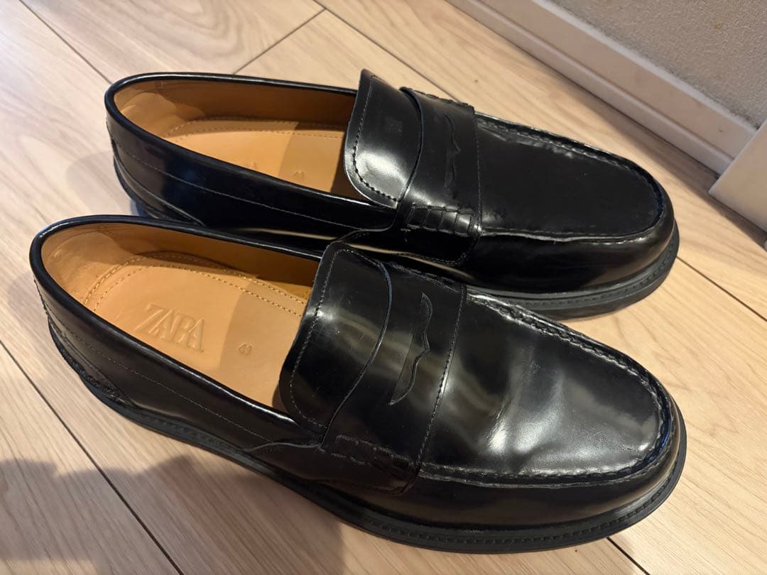 ZARA メンズ ペニーローファー ブラック 41