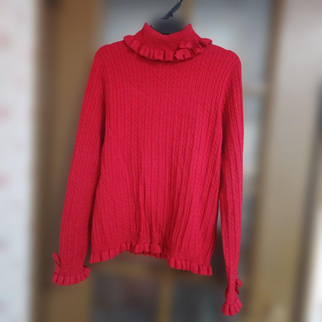 PINK HOUSEタートルフリルニット厚手インゲボルグ