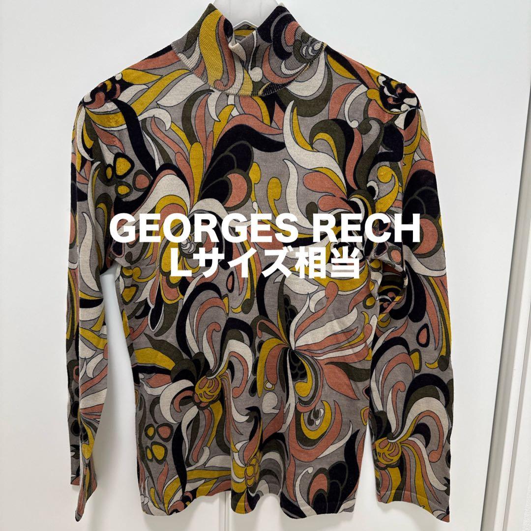 GEORGES RECH 総柄ハイネックニット ウール100% 40 L相当
