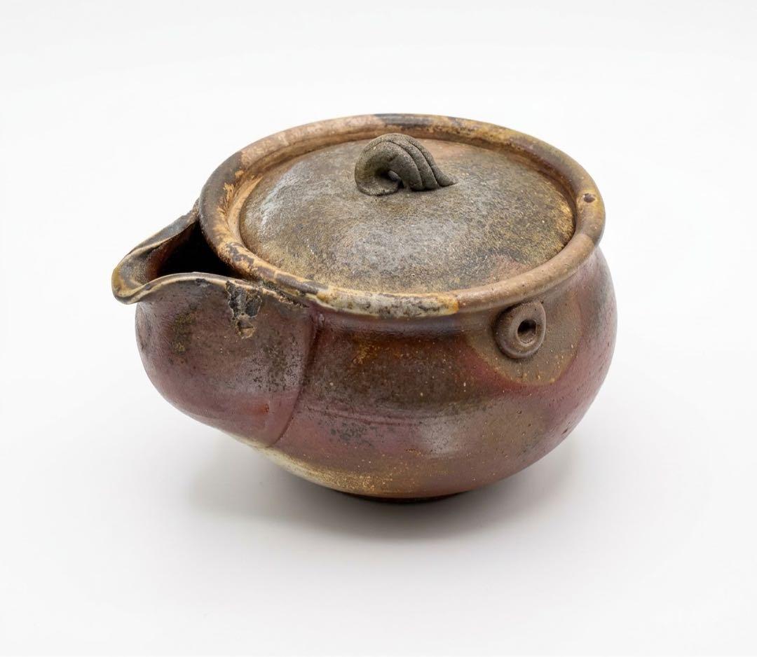 ⁠【備前焼 陶印有】宝瓶 泡瓶 急須 焼締め 窯変 緋襷 煎茶道具 茶器⁠