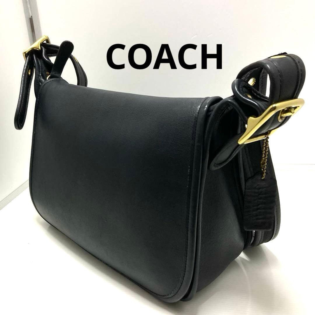 極美品　COACH オールドコーチ　メッセンジャーバッグ　USA製　ブラック