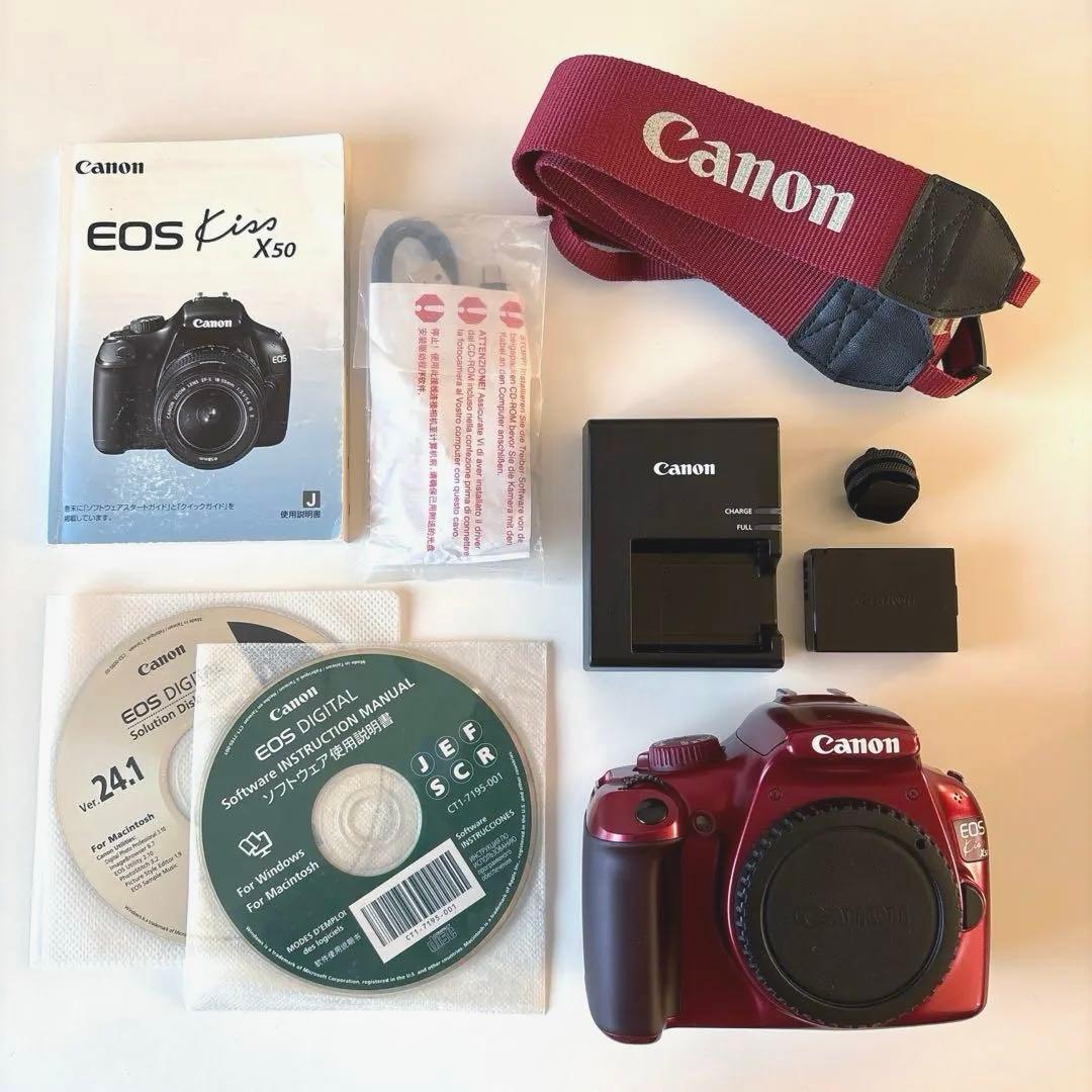 【美品】canon eos kiss x50 レッド 本体 by メルカリ