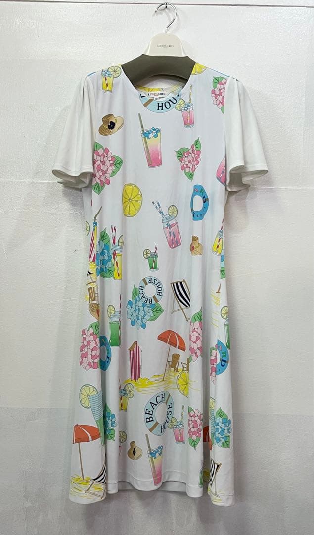 LEONARD SPORT レオナールスポーツ 柄 ロングワンピース サイズ40