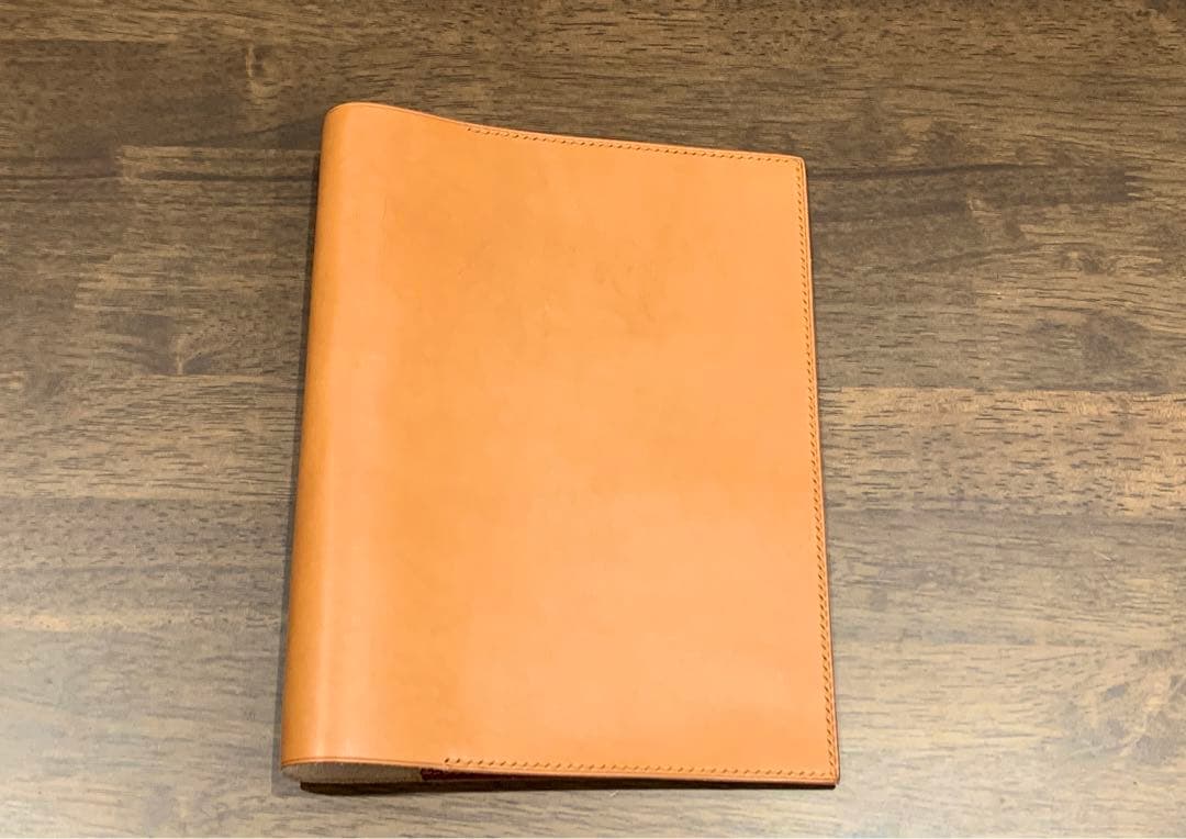 A5サイズブックカバー厚み約3cm対応タンニンイタリアンレザー総手縫ハンドメイド