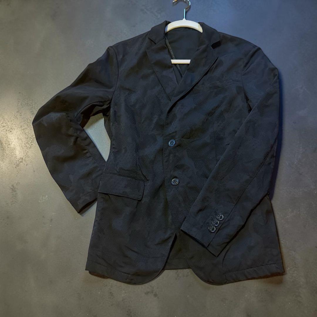 【美品】メンズ　ZARA トラベルスーツテーラードジャケット ブラック