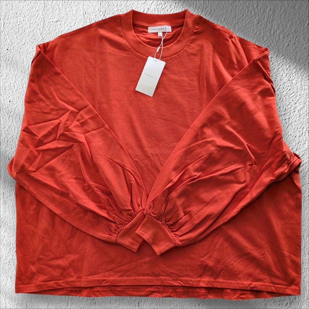 新品 ザショップTK ボリュームスリーブ 長袖 カットソー ロンT オレンジ M
