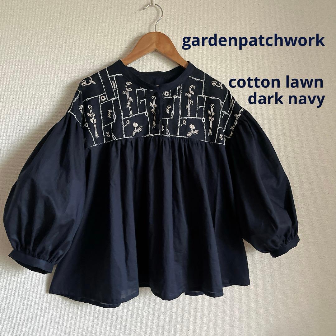 ミナペルホネン　ガーデンパッチワーク　切替　ブラウス 綿ローン　ハンドメイド