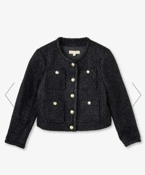 【新品未使用タグ付き】ツイード カラーレス ジャケット マイケルコース ブラック