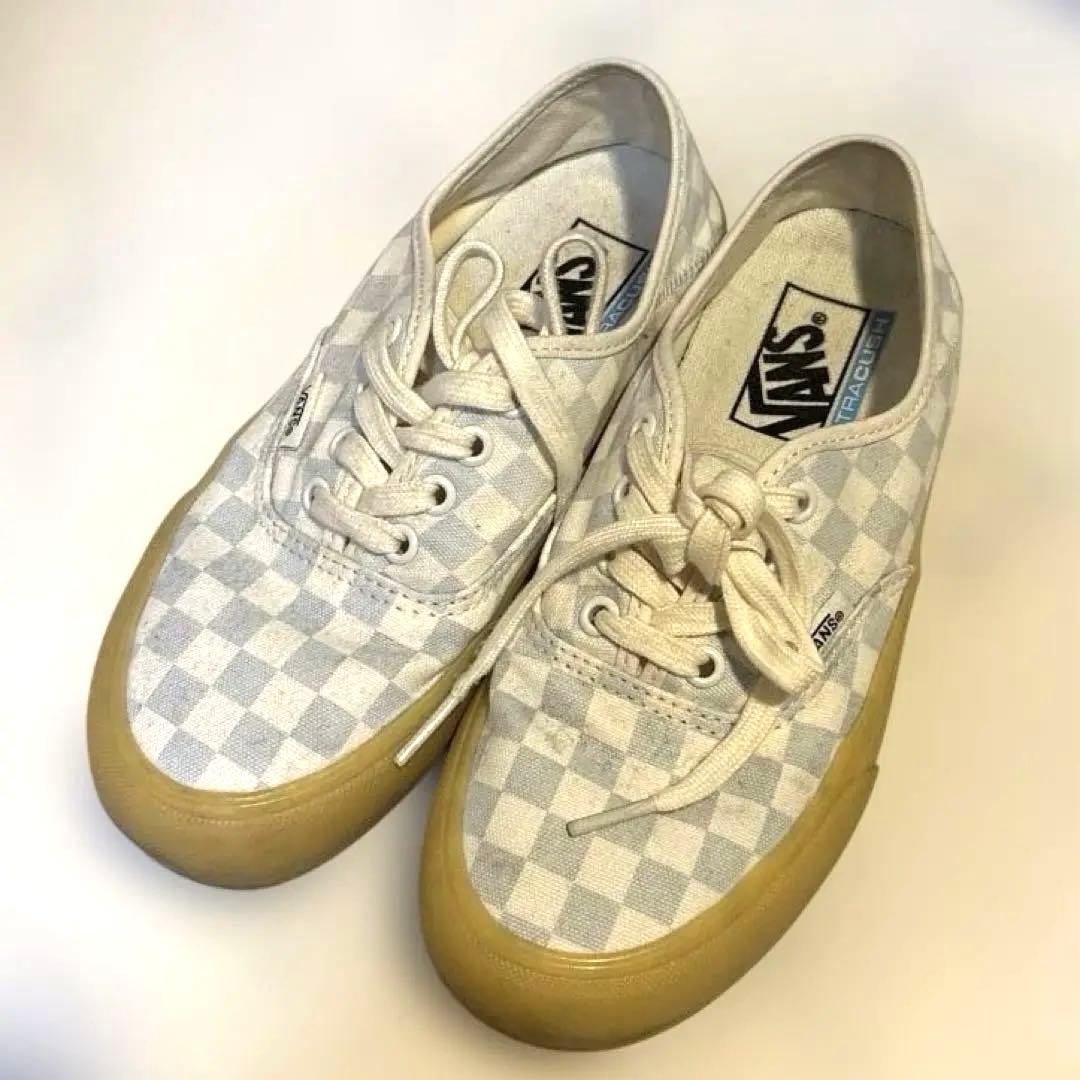 US限定 VANS オーセンティック SF チェッカー 23cm ブルー