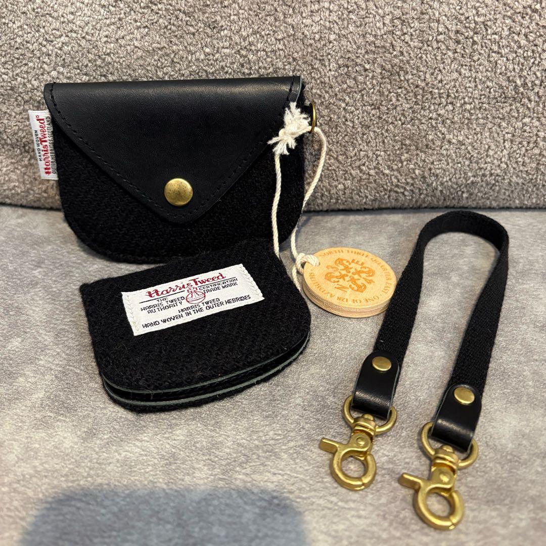 ほぼ 新品【Harris Tweed】 コインケース カードケース セット 黒