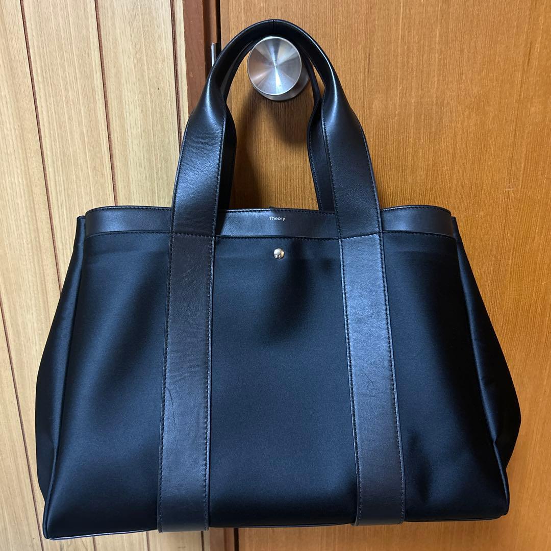 theory セオリー レザーハンドバッグ/小型トートバッグ 黒