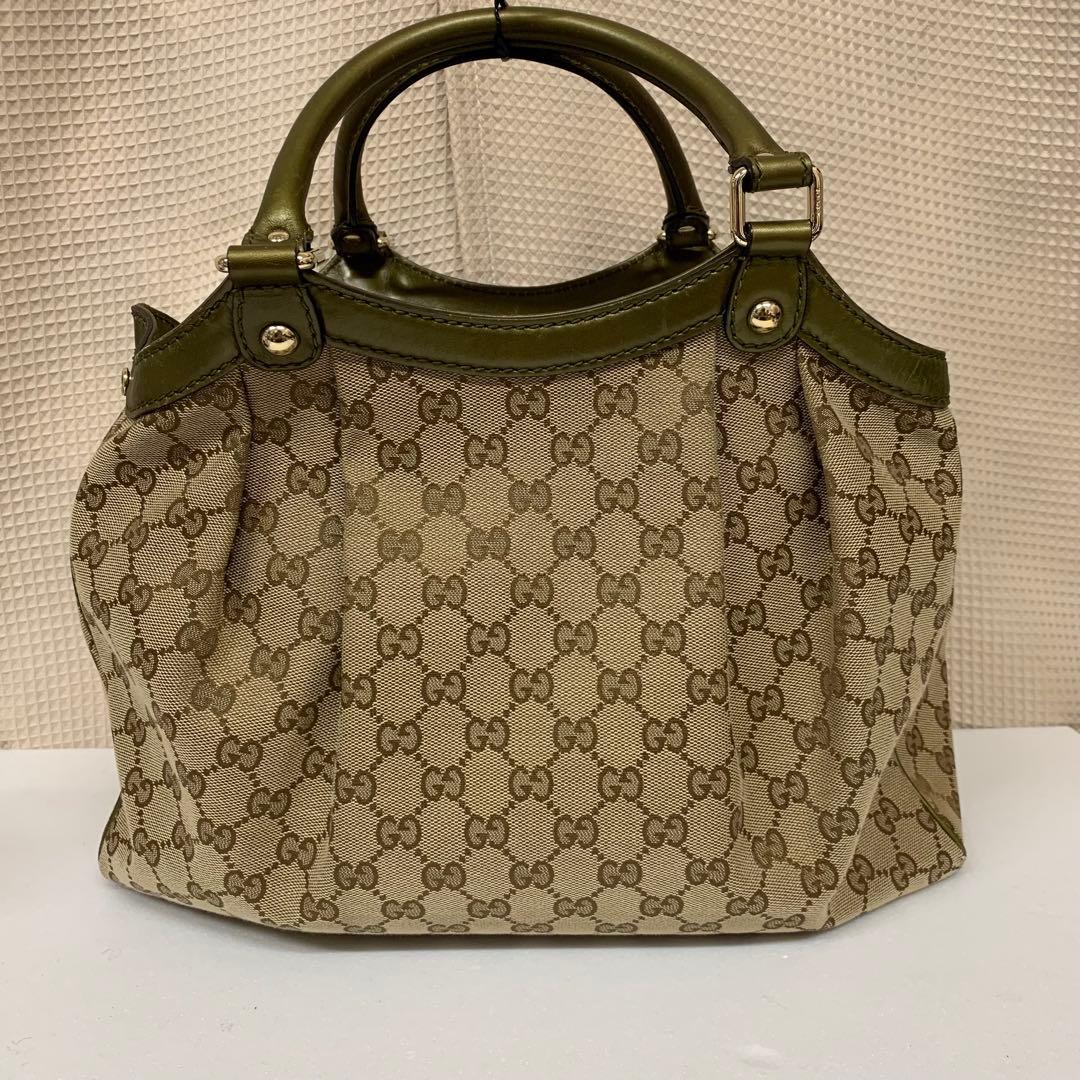 グッチ スーキー ハンドバッグ GGキャンバス トートバッグ 肩掛け可 レザー