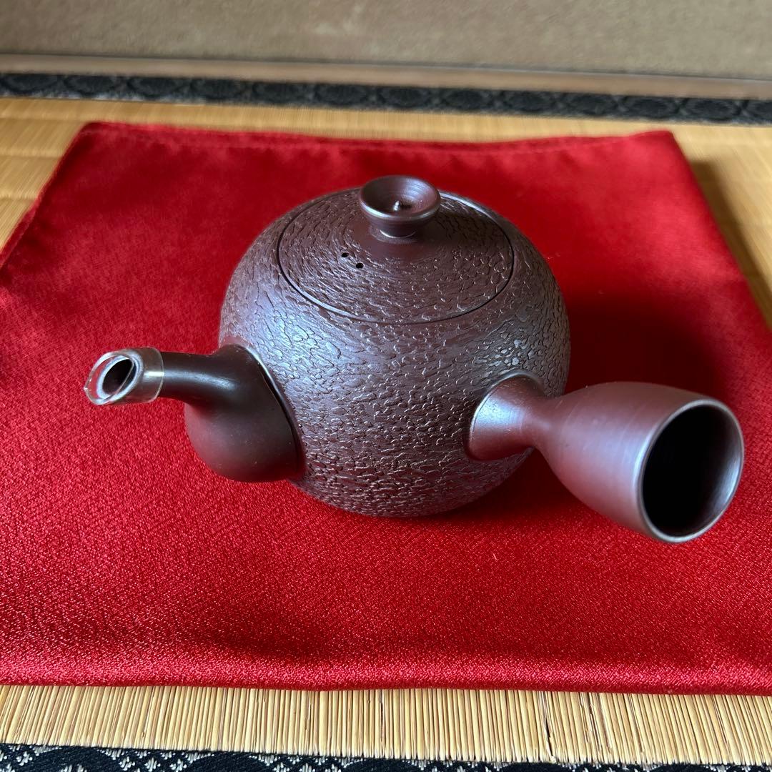 萬古焼 松皮急須 実山作
