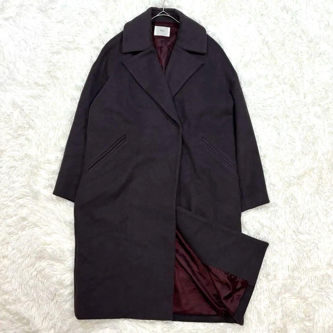 IENA✨MANTECO✨オーバーチェスターコート✨38ブラウンゆったりロング丈