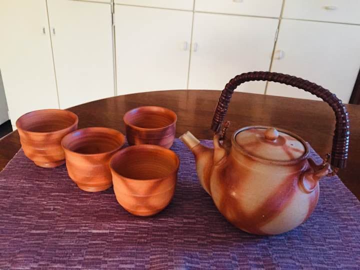 期間限定最終セール！備前焼 緋襷ひだすき茶器セット
