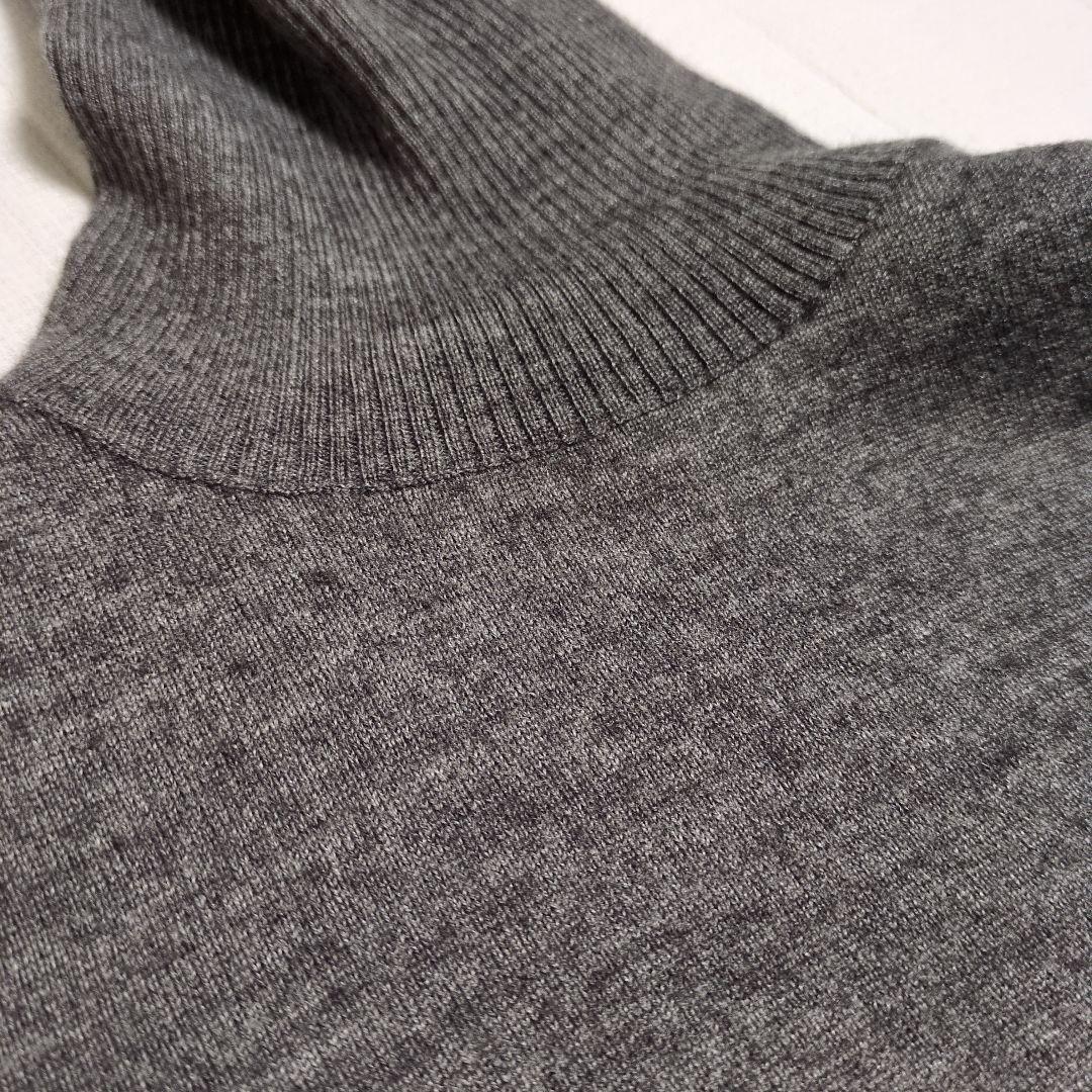 タートルネック ニット セーター 長袖 ウール混 グレー by メルカリ