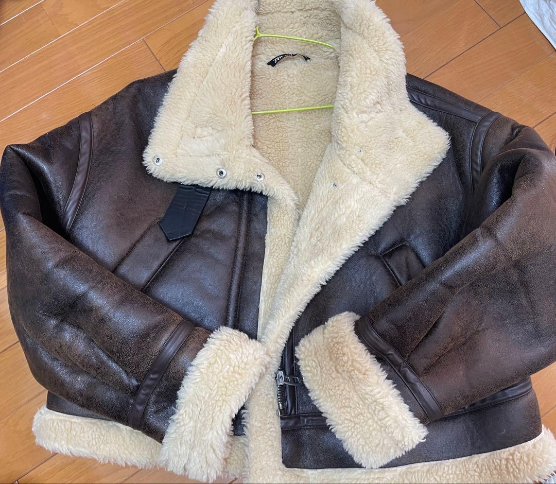 ZARA ブラウン ムートンコート