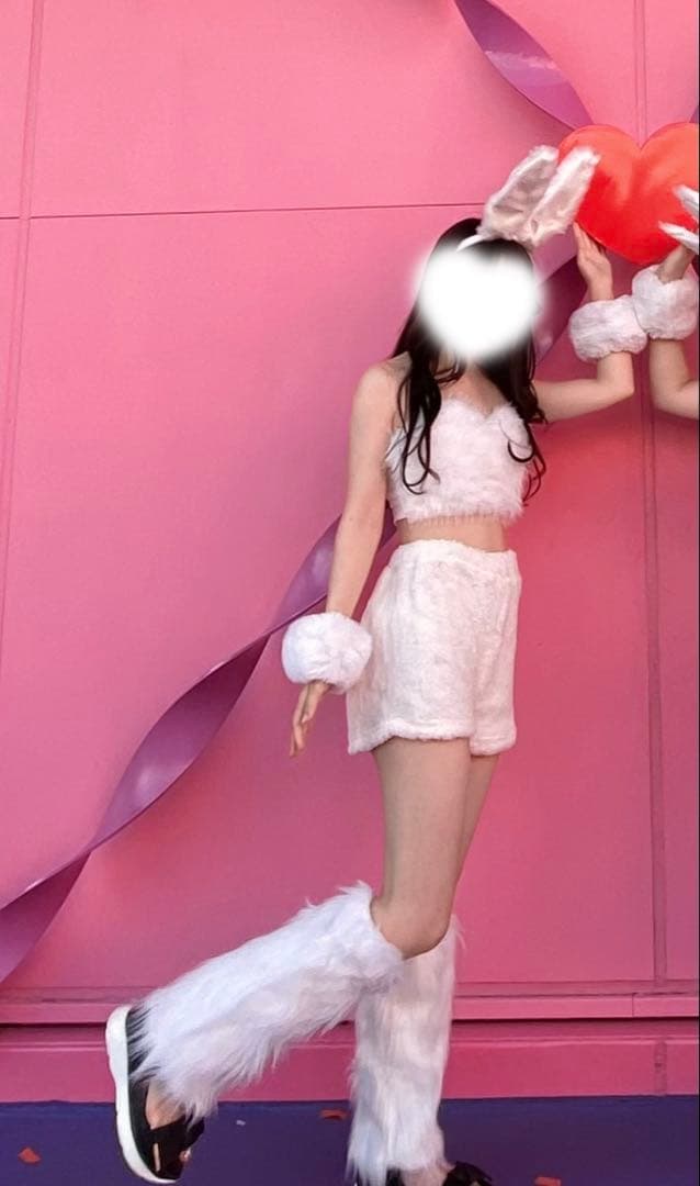 バニーガール コスプレ衣装セット ホワイト ハロウィン 6点セット