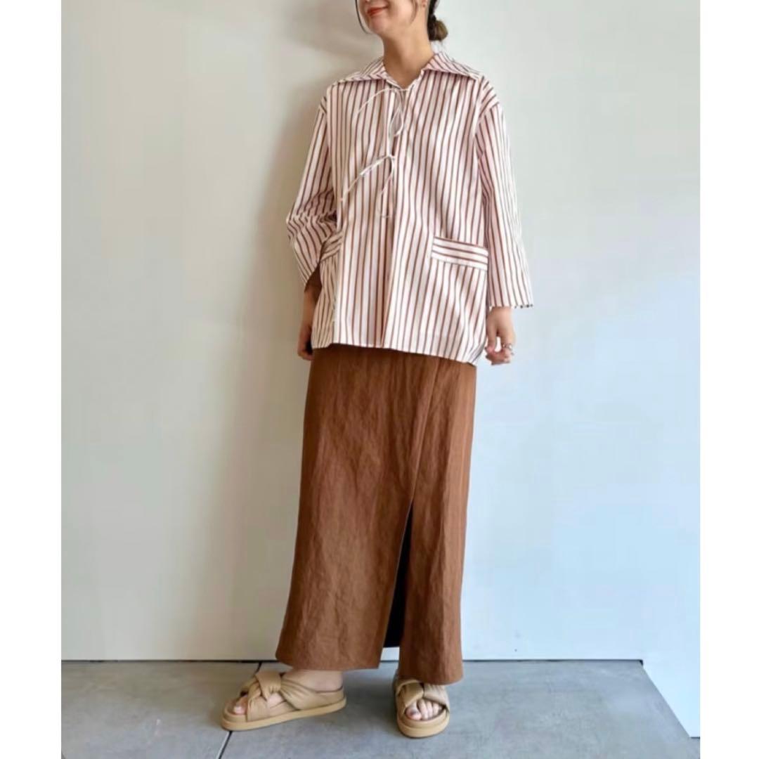 美品 BACCA 23SS イタリアン ストライプ シャツ カーディガン