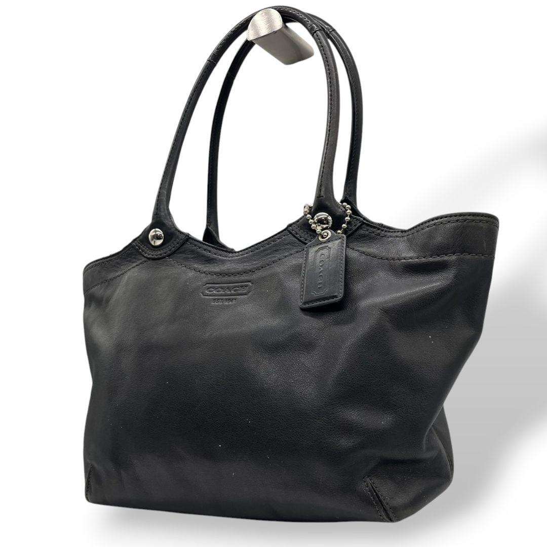 coach コーチ　トートバッグ　黒　レザー ワンショルダー ハンドバッグ e9