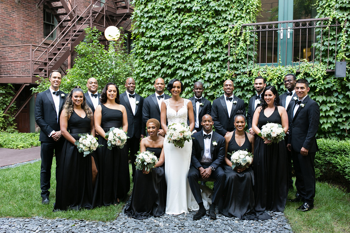 Bridal Party in Courtyard