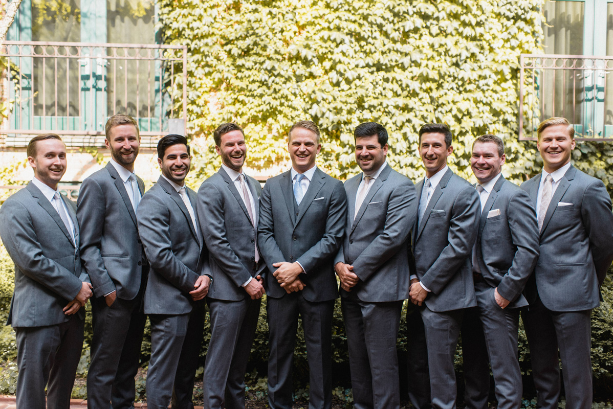 Groom & Groomsmen in Courtyard