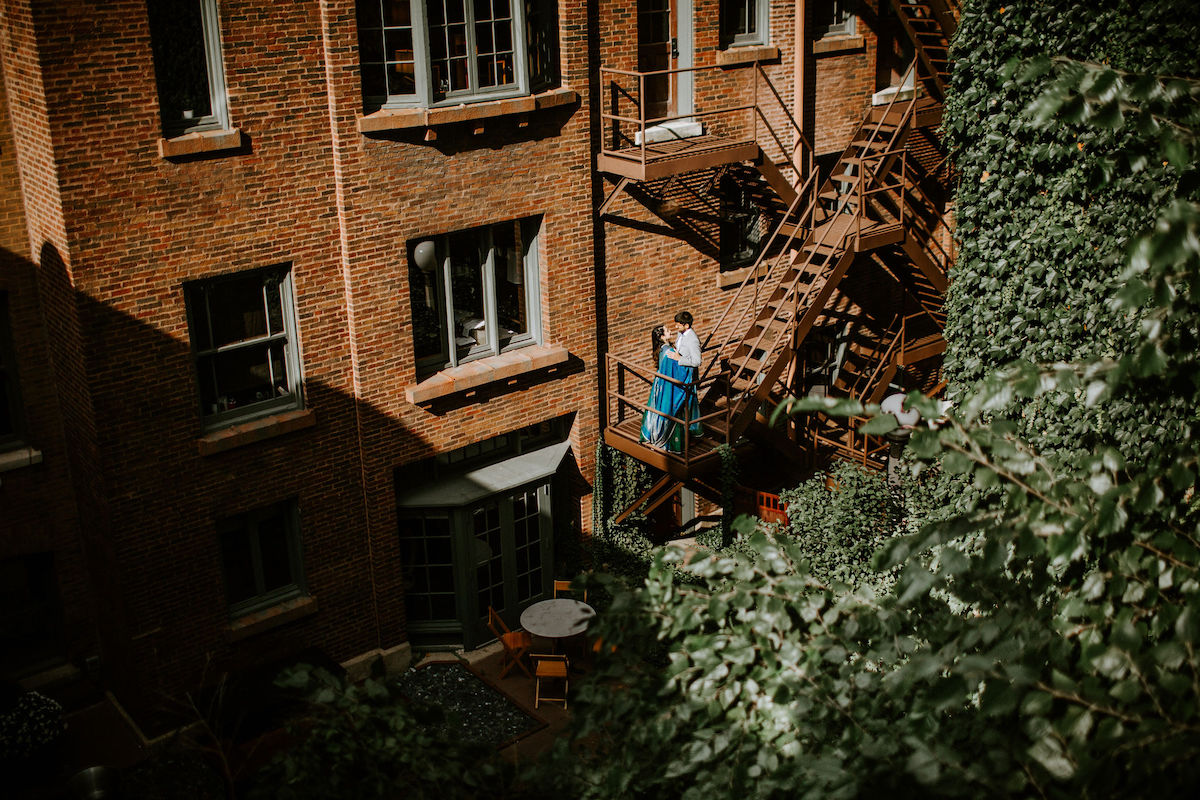 Couple on Fire Escape