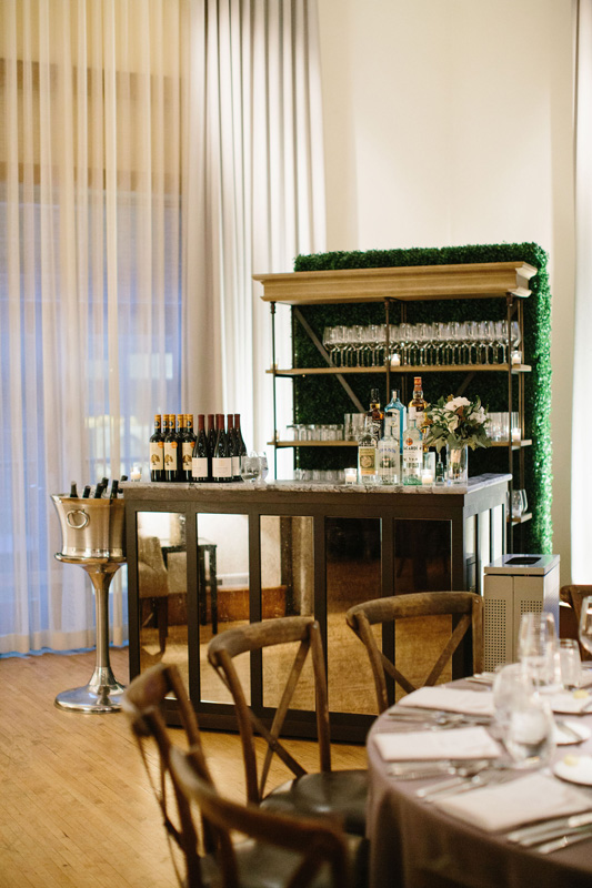 Bar set up in ballroom