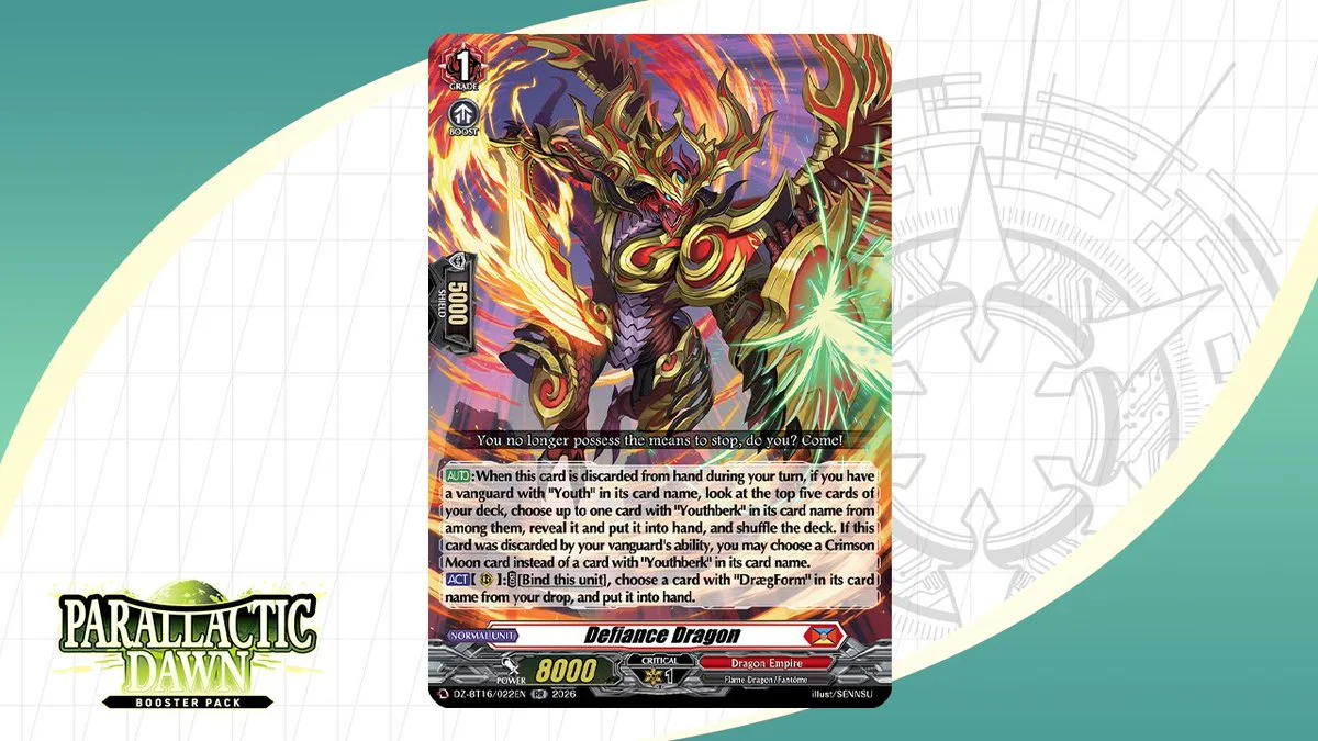 《Cardfight!! Vanguard》英文版公開 Defiance Dragon，Parallactic Dawn 10 月 30 日發售