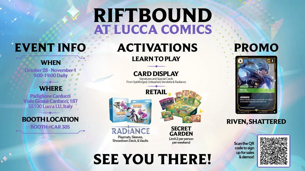 《Riftbound》參展 Lucca Comics & Games 2026，10 月 28 日至 11 月 1 日設攤提供試玩與限定周邊