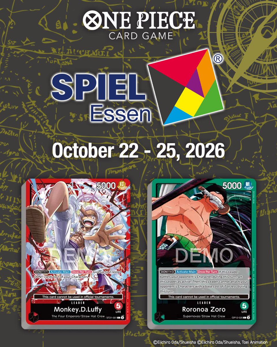 《ONE PIECE CARD GAME》確認參展 SPIEL ESSEN 2026，現場提供試玩、商品與贈品活動