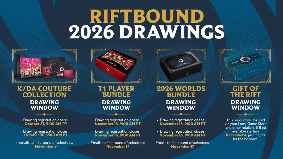 《Riftbound》公布 2026 年抽選販售日程：K/DA 禮服套組 10 月 27 日起接受登記