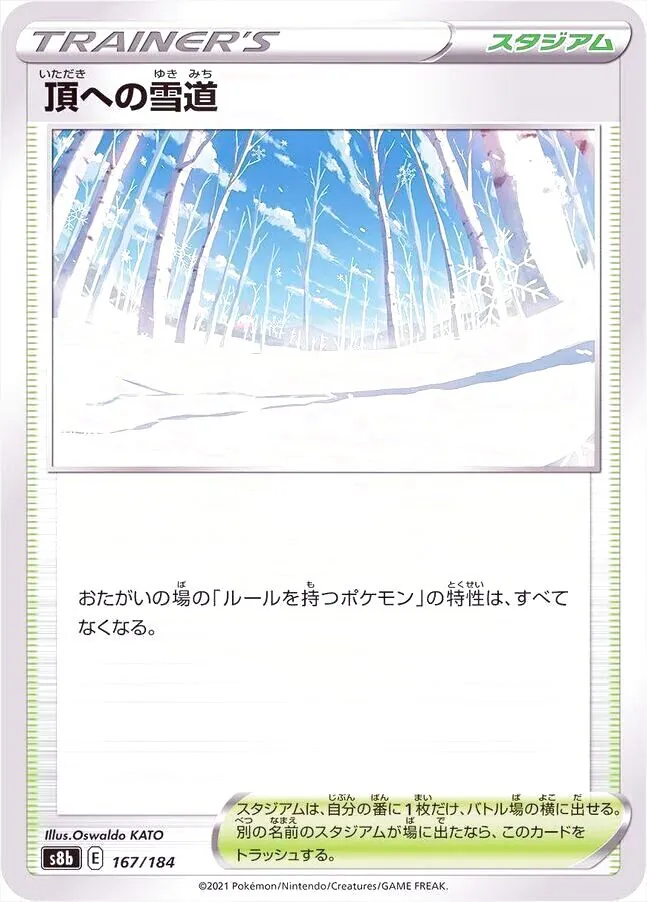 頂への雪道