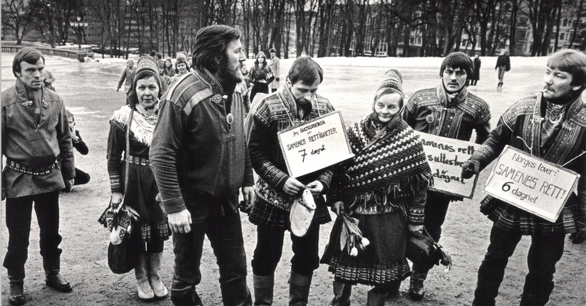 Samer i sultestreik. Foto: Dag Bæverfjord/ Bergens Tidende, 1979 