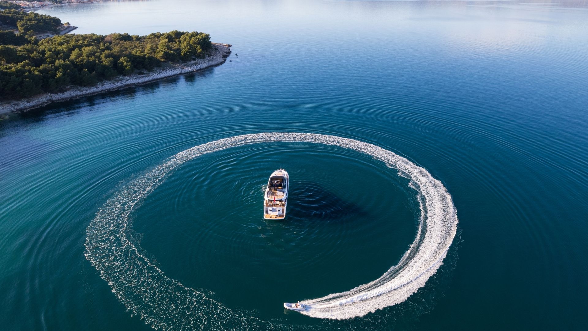 Mowana with jet ski next to Croatian Island