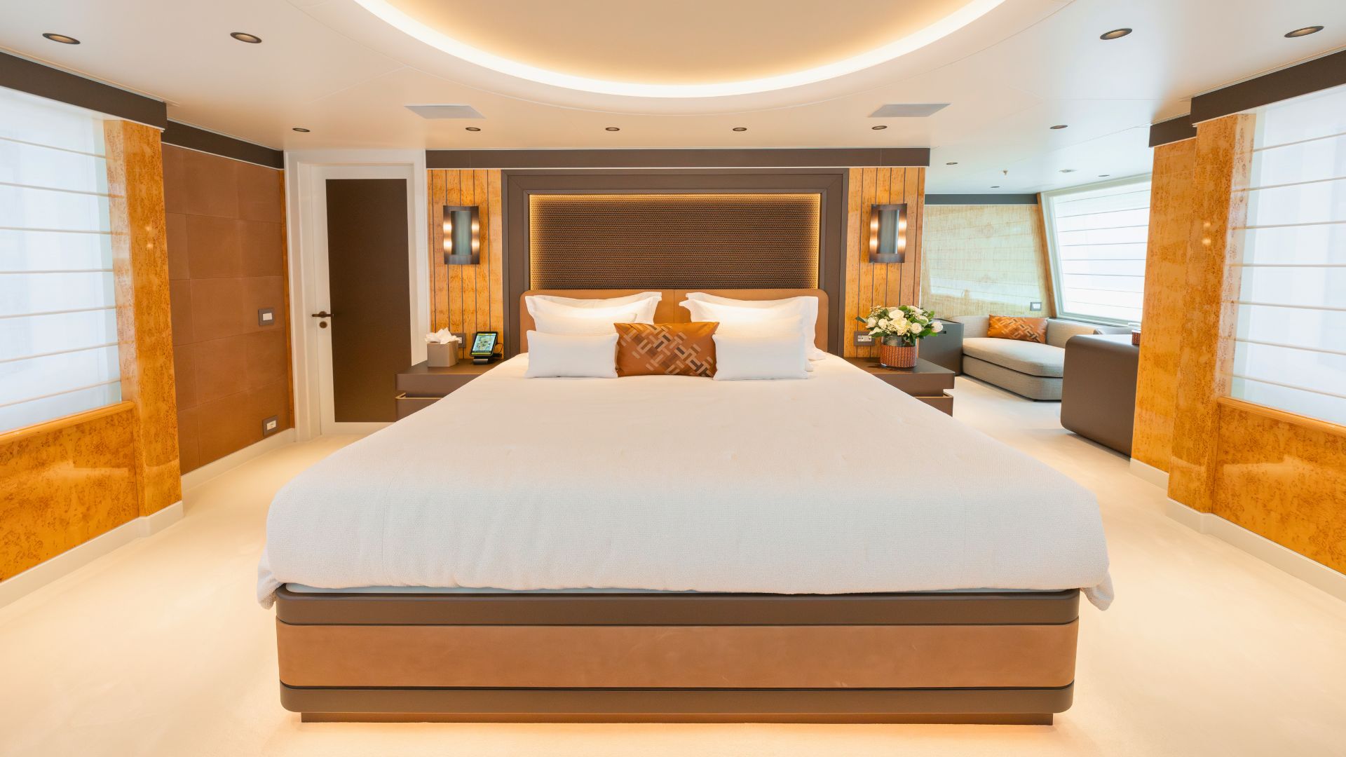 the master suite of the iyc yacht aelia