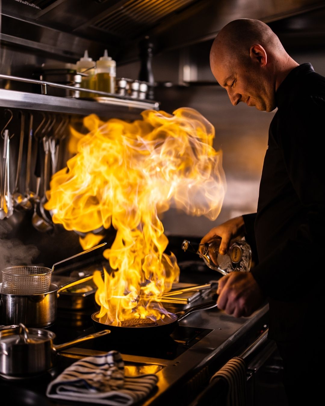 a yacht chef in his kitchen