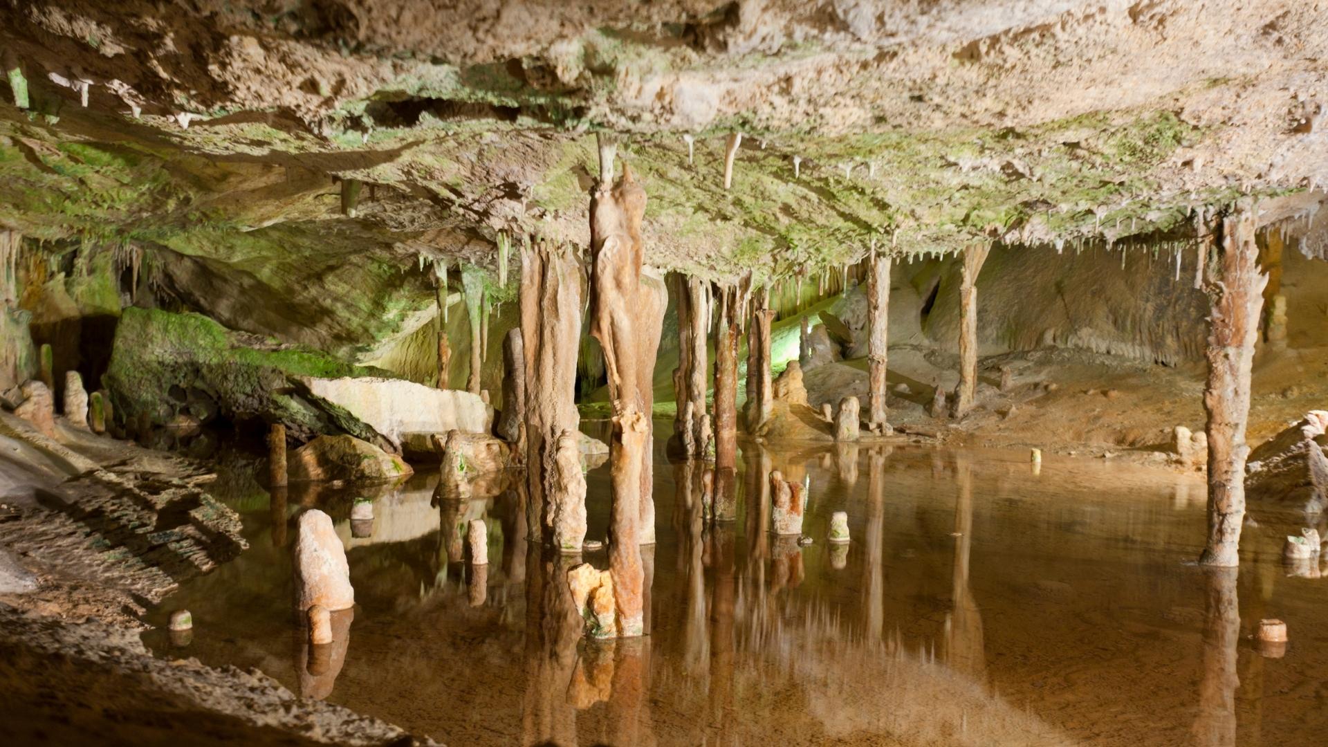 stalactites in can marca caves in ibiza