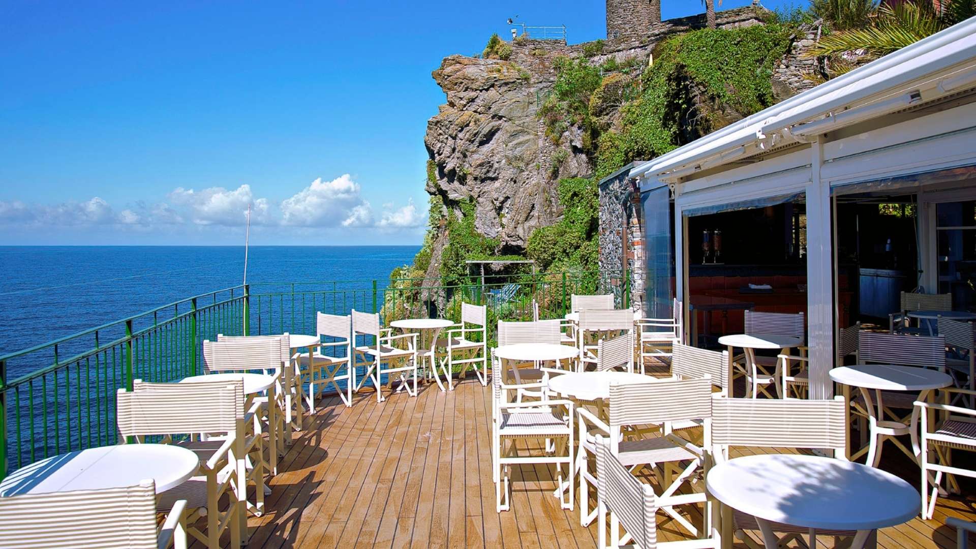 deck of the trattoria gianni franzi in cinque terre italy