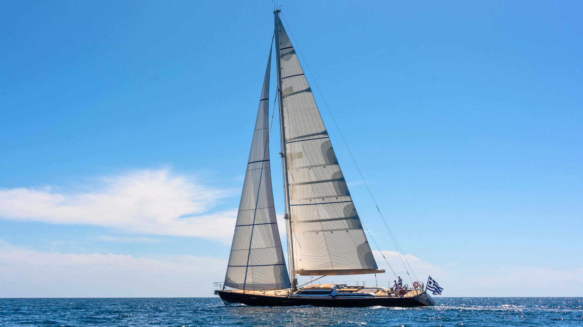 the iyc yacht black lion sailing in greek waters