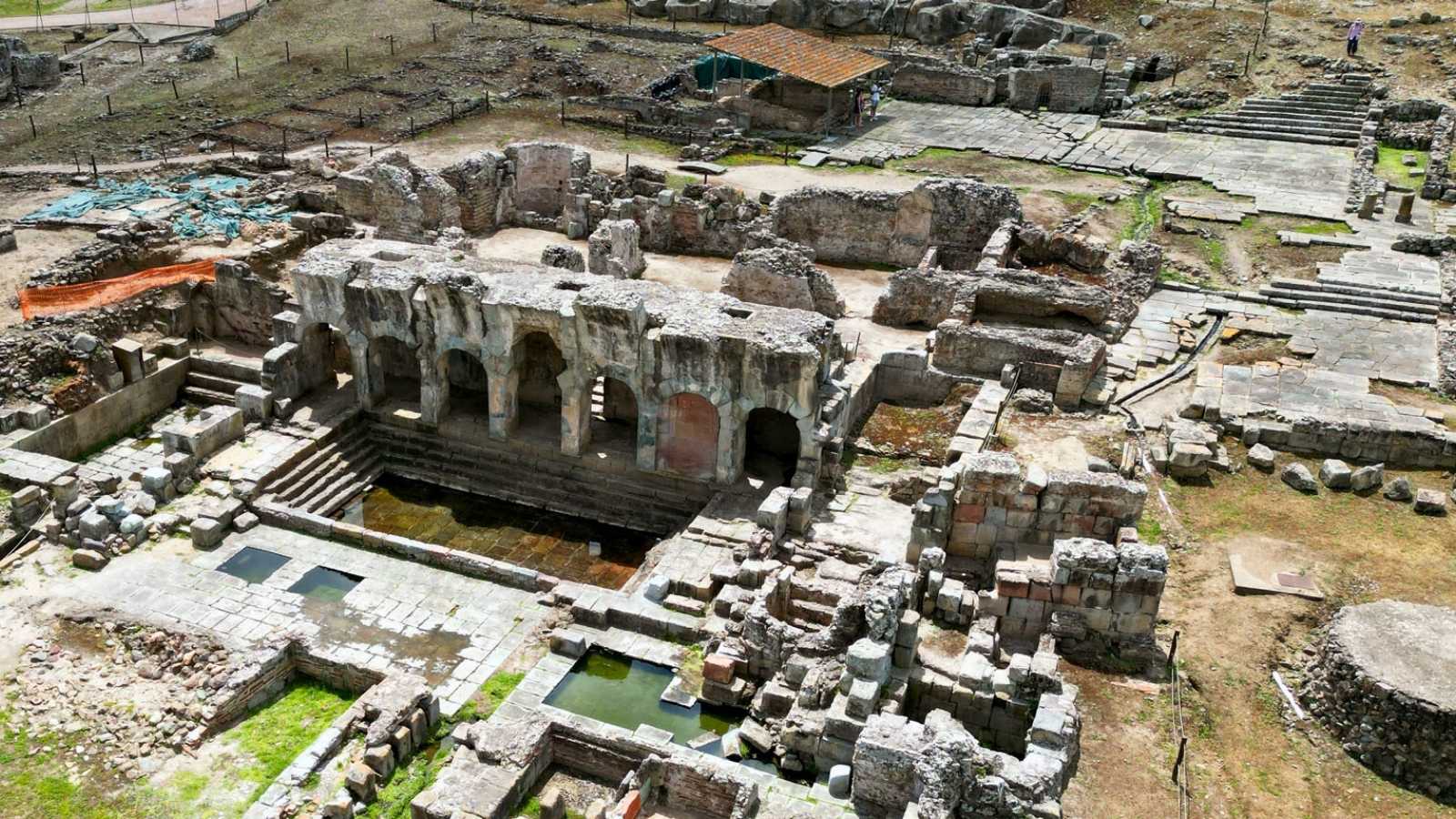 archelogical site of forum traiani baths in sardinia