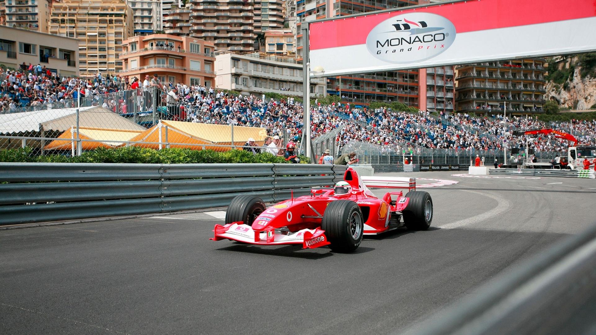 a ferrari f1 car at the monaco grand prix