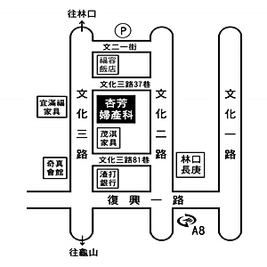 杏芳婦產科診所(路線指示圖)