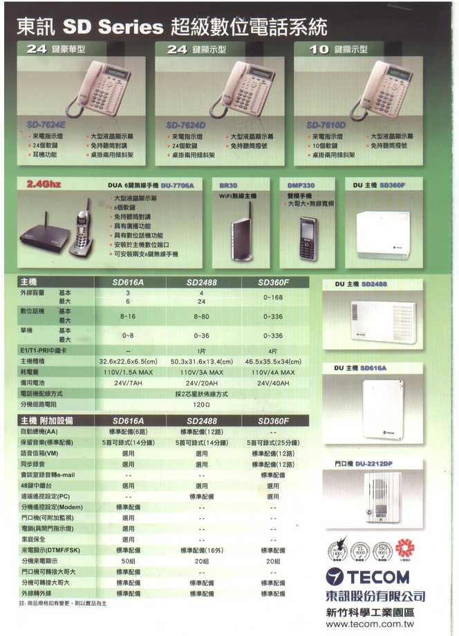 東訊有線及無線電話-京銳通訊科技