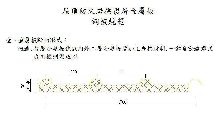 屋頂防火岩棉複層金屬板鋼板規範