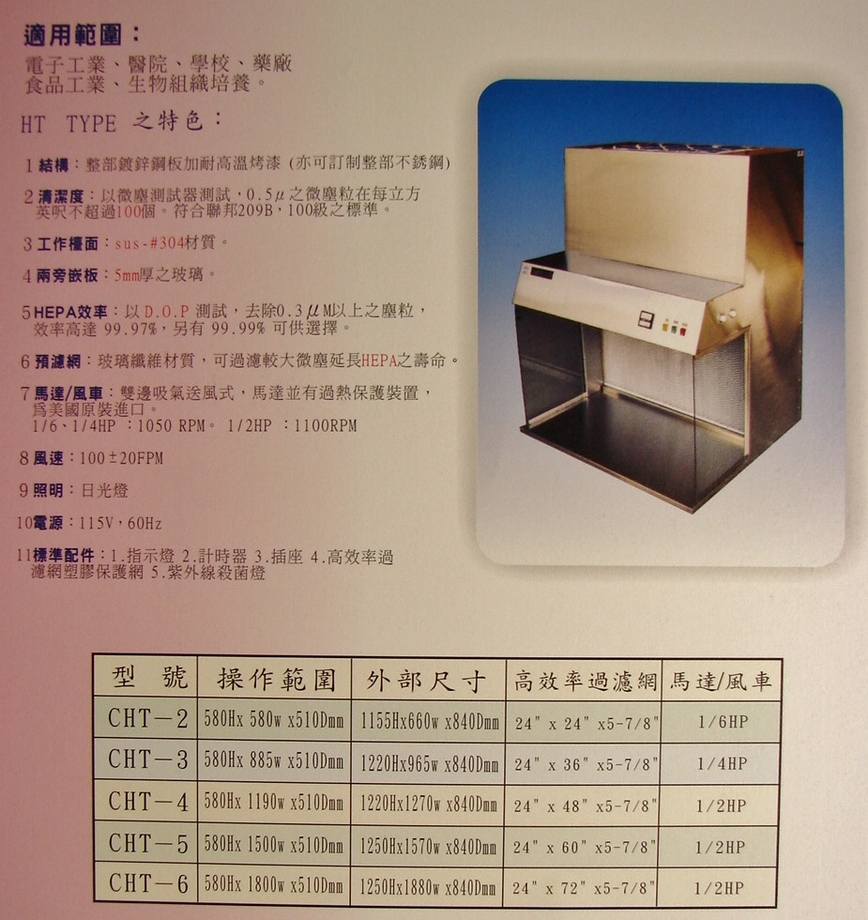 水平式無菌操作台